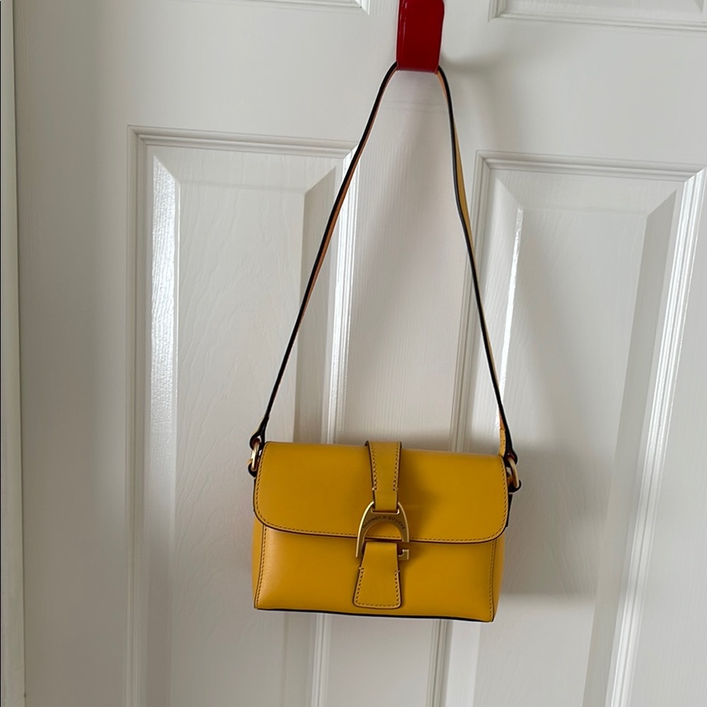 Dooney & Bourke Yellow Crossbody Bag with Flap Closure
